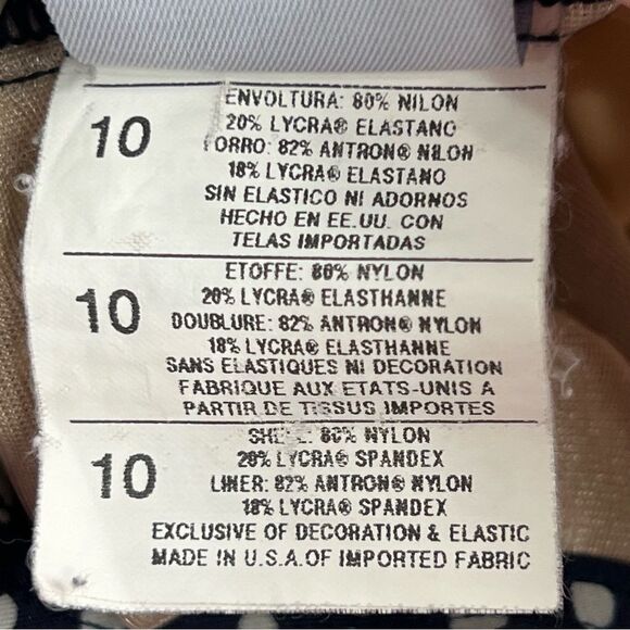 Speedo Navy White Polka Dot Halter V-Neck One Piece Swimsuit Women’s 10 - Picture 14 of 16